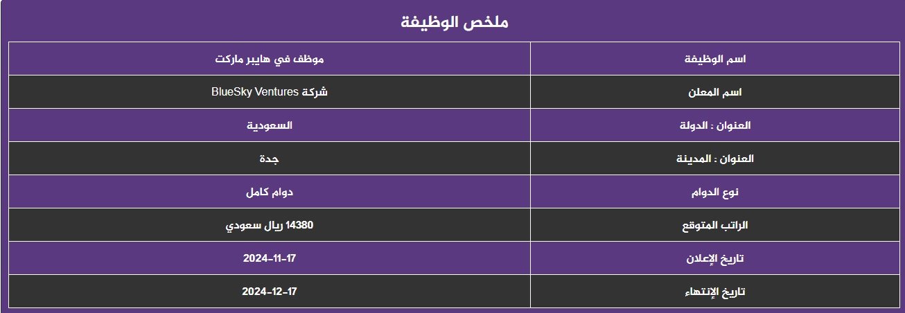 وظائف لولو هايبر ماركت